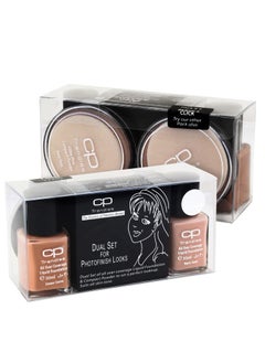 CP Trendies Photo Finish Looks Ready 2! 4Pcs Dual Set | 2Pcs x Liquid Foundation Make Up 30ml + 2Pcs x Compact Powder 12g for Women | Suitable for all Skin Tone  - Image 1