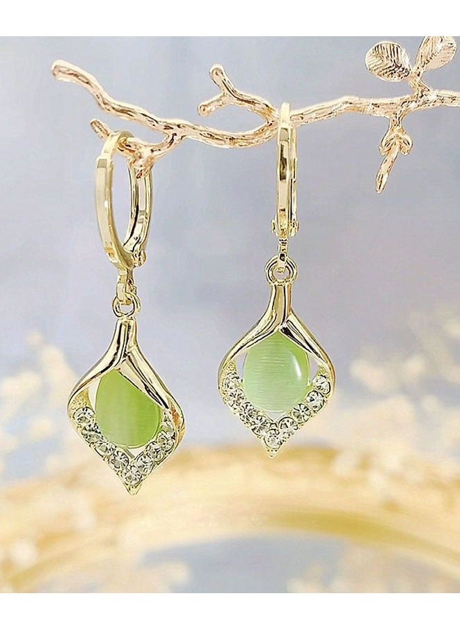 مويكسين أزياء نسائية أنيقة لامعة أقراط قطرة الماء - Image 2