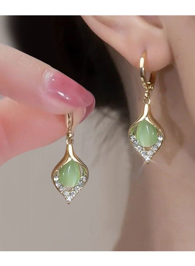 مويكسين أزياء نسائية أنيقة لامعة أقراط قطرة الماء - Image 1