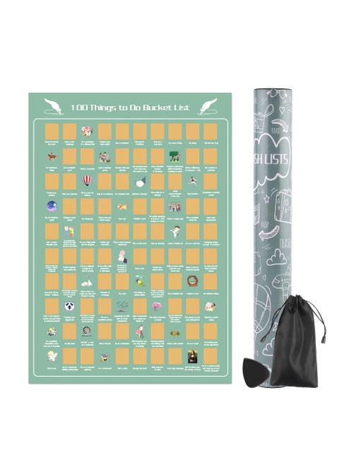 Scratch Off Poster 100 Things To Do Bucket List Dates for Room Decor Easy to Scrape Down 24 x 16 inches