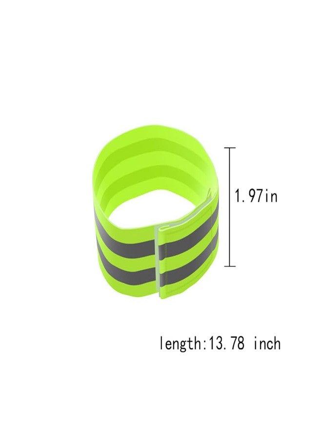EYAKEG 2 Pieces Reflective Bands Reflector Bands for Wrist, Arm, Ankle, Leg, High Visibility Reflective Gear Safety Reflector Tape Straps for Night Walking, Cycling and Running, Green - Image 2