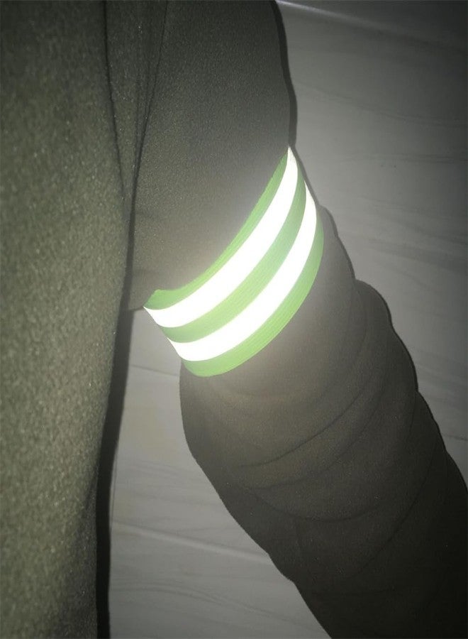 EYAKEG 2 Pieces Reflective Bands Reflector Bands for Wrist, Arm, Ankle, Leg, High Visibility Reflective Gear Safety Reflector Tape Straps for Night Walking, Cycling and Running, Green - Image 4