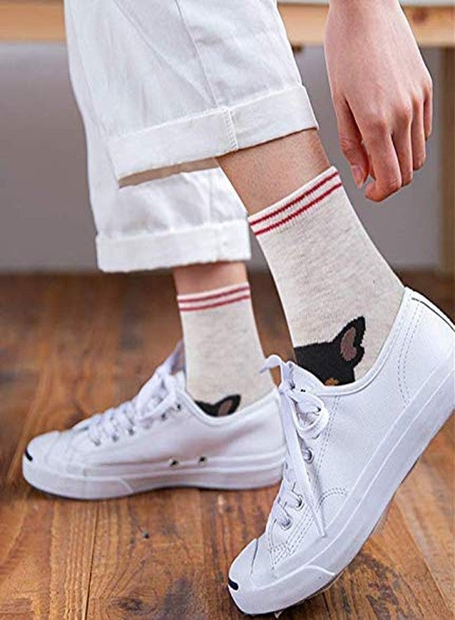 V4U Women Cute Animal Printed Ankle Cotton Socks (Grey, Freesize)- (Pack of 01) - Image 5