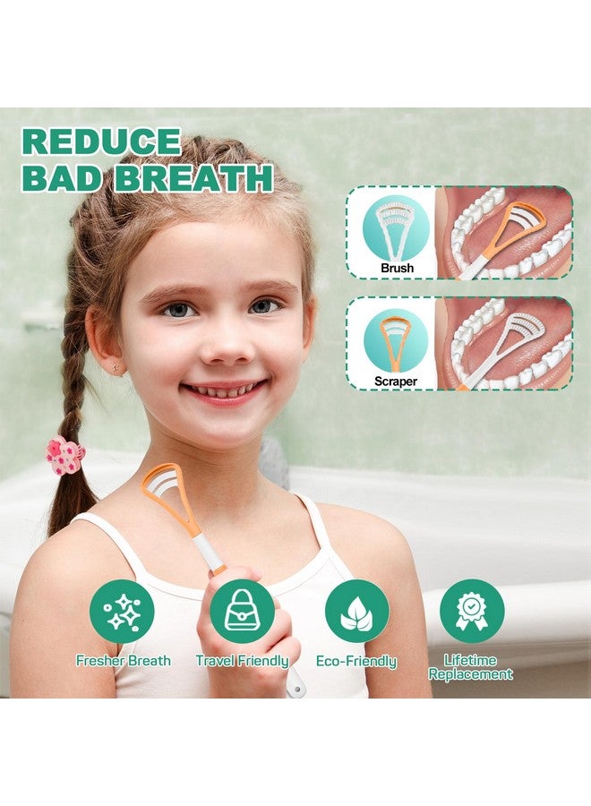 RONAVO Tongue Scraper, Disposable Tongue Cleaner, 2 in 1 BPA Free Tongue Brush, Brushing and Scraping for Oral Care Hygienic, with Travel Case, Fight Bad Breath, 4 Pack - Image 2