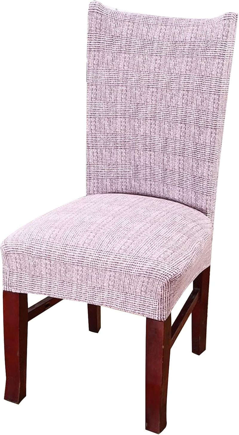 Stretch Chair Slipcovers, Milk Silk Print Soft Stretch Chair Covers, Removable and Washable Chair Cover, Suitable for Restaurant, Wedding, Hotel Banquet, (Fashion Bean Paste) 6pcs - Image 1