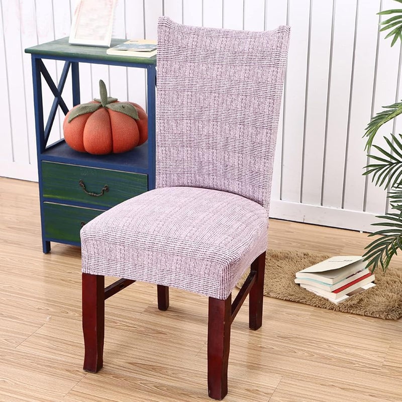 Stretch Chair Slipcovers, Milk Silk Print Soft Stretch Chair Covers, Removable and Washable Chair Cover, Suitable for Restaurant, Wedding, Hotel Banquet, (Fashion Bean Paste) 6pcs - Image 2