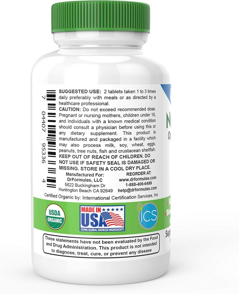 DrFormulas Organic Prebiotic Fiber for Constipation Relief  Nexabiotic Superfood Tabs for Probiotic Digestive Health 60 Tablets - Image 3