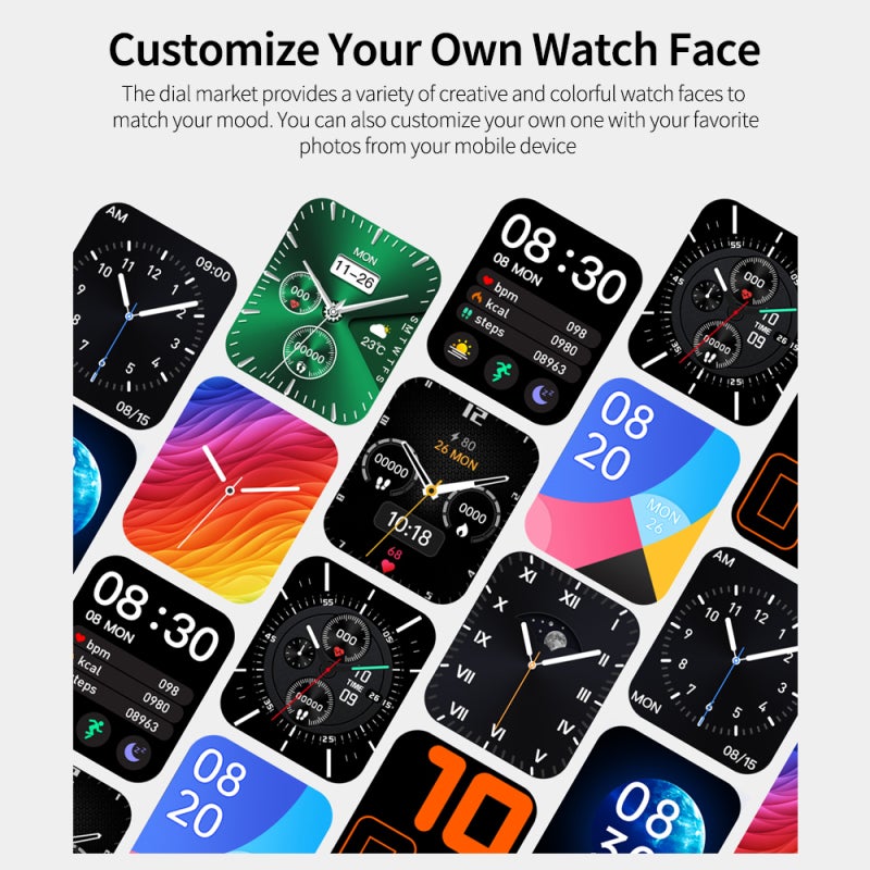 Mibro Color Smart Watch with 1.57 inch Full-color Touch Screen 15 Sports Modes Heart Rate Monitoring Black Watch+Blue Strap - Image 3