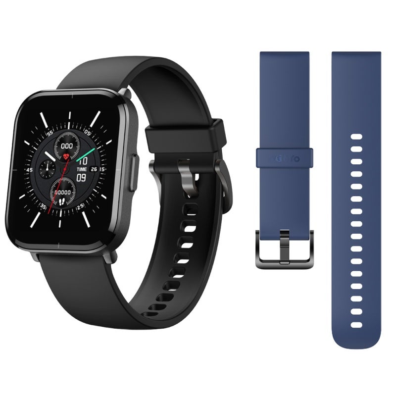 Mibro Color Smart Watch with 1.57 inch Full-color Touch Screen 15 Sports Modes Heart Rate Monitoring Black Watch+Blue Strap - Image 1