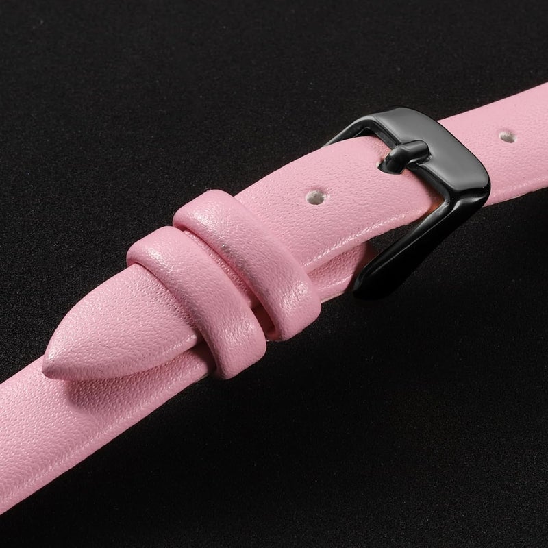 QUARKZMAN Leather Watch Strap Watch Leather Strap Watch Straps Flat Thin Elegant Leather Watch Strap Buckle for Smartwatch Men Women Men Women - Image 4