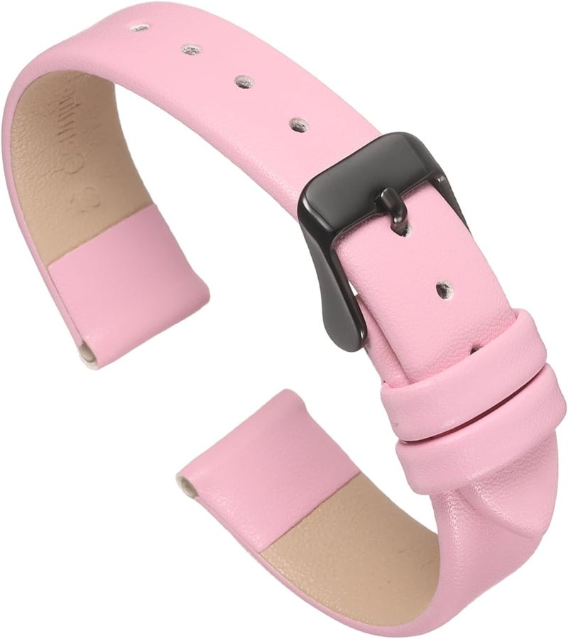 QUARKZMAN Leather Watch Strap Watch Leather Strap Watch Straps Flat Thin Elegant Leather Watch Strap Buckle for Smartwatch Men Women Men Women - Image 1