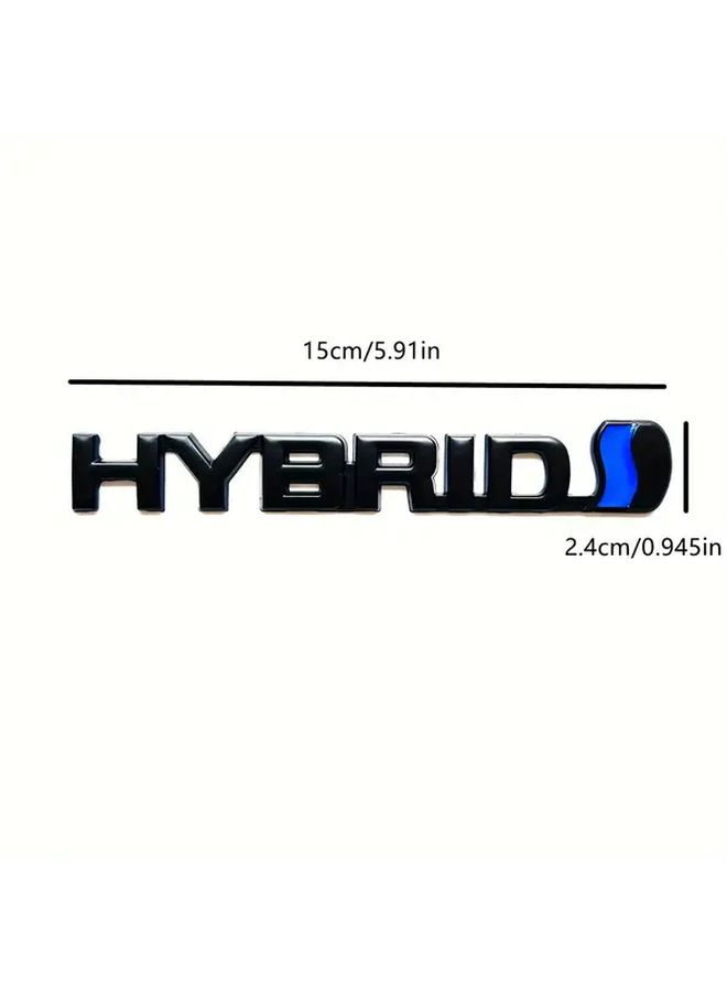 Black Hybrid Emblem Durable Metal Tail Door Badge Fuel Saving Automotive Accessory - Image 2