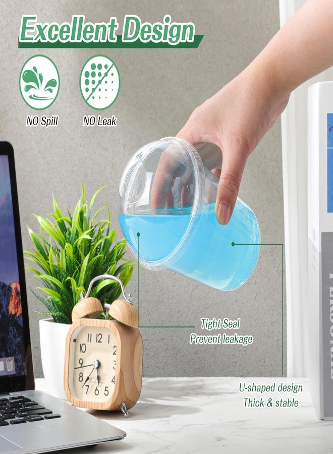 Ziliny 50 Set Clear Plastic Cups with Dome Lids and Straws Sturdy & Food Safe Disposable U Shaped Cups for Cold Drinks Smoothie Milkshake Bubble Tea Juice Cocktail Iced Coffee Party(16 oz) - Image 4