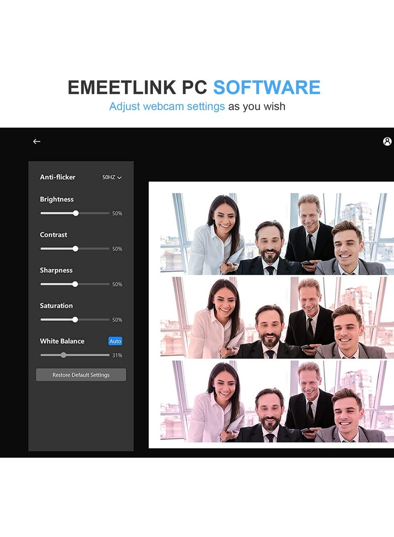 EMEET 1080P Webcam with Microphone, C960 Web Camera, 2 Mics Streaming Webcam, 90°FOV Computer Camera, Plug and Play USB Webcam for Online Calling/Conferencing, Zoom/Teams/Facetime/YouTube, Laptop/PC - Image 3