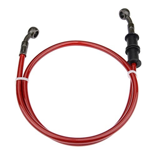Mtsooning 90cm Motorcycle Oil Hose Hydraulic Brake Line Braided Steel Gas Clutch Pipe Compatible with ATV Pit Dirt Bike Enduro Motocross Street Bikes - Image 1