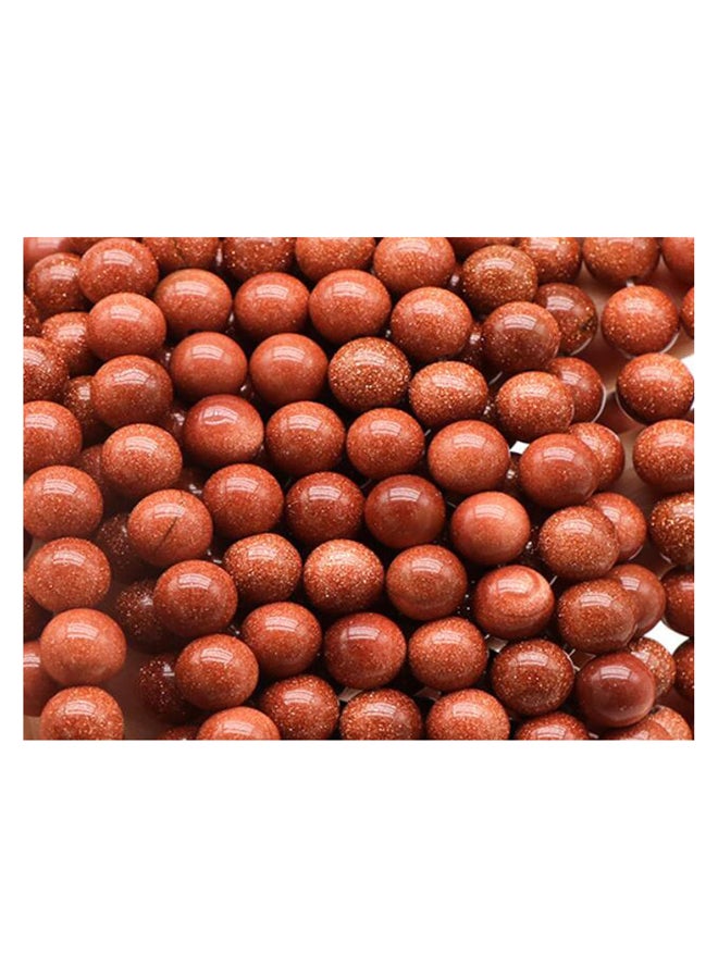 100 قطعة 10 مم خرز حجر الرمل الذهبي الطبيعي خرز الحجر الذهبي المستدير أحجار كريمة ناعمة فضفاضة لصنع المجوهرات الحرفية DIY (خرز حجر الرمل الذهبي 10 مم، 014)  - Image 4