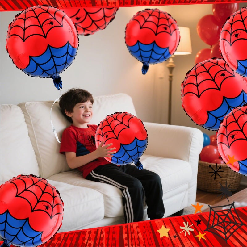 AXBMM 12 PCS 18 Inch Spider Themed Foil Balloons - Happy Birthday Balloon for Vibrant Party Decorations, Durable & Reusable Foil Mylar Balloons, Perfect for Spider Birthday Party Supplies - Image 5