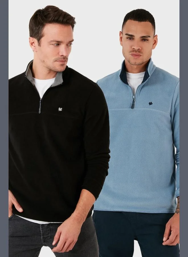 Buratti Slim Fit Anti-Pilling Non-Pilling Bato Collar Raised 2-Pack Polar Men's POLAR 5906001S2