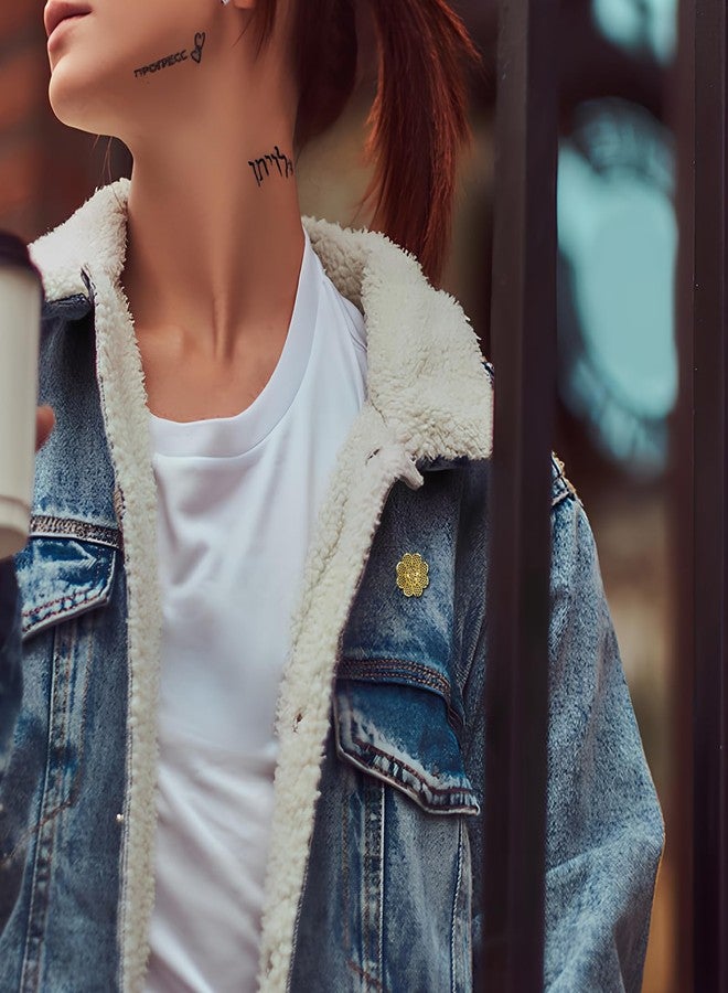 هاوسن دبابيس بروش ذهبية اللون من هاوسون، دبابيس بروش على شكل زهور للنساء والرجال، إكسسوارات بدلات للمناسبات الخاصة بالزفاف وأعياد الميلاد والذكرى السنوية وعيد الأب - Image 3