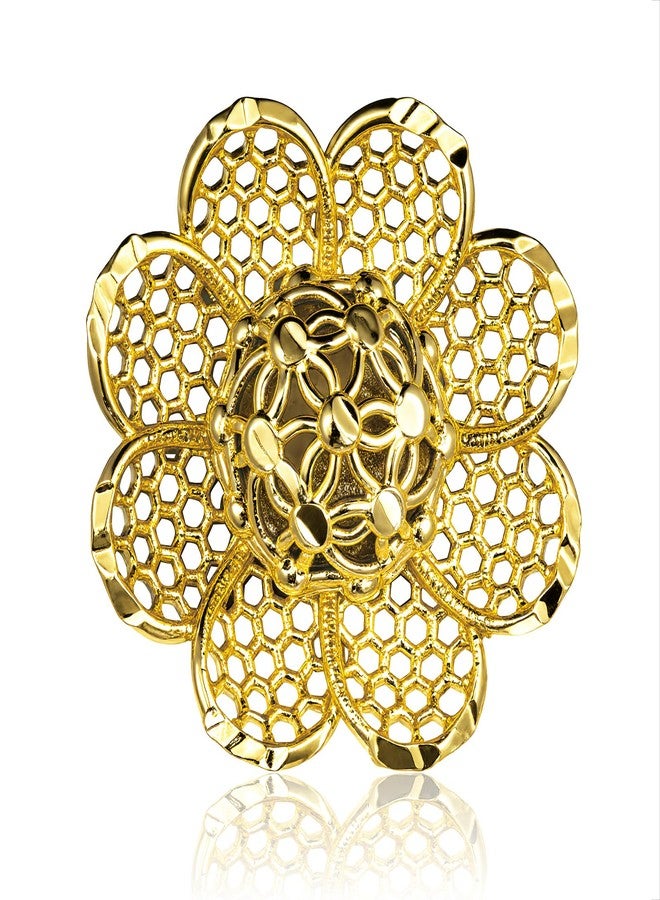 هاوسن دبابيس بروش ذهبية اللون من هاوسون، دبابيس بروش على شكل زهور للنساء والرجال، إكسسوارات بدلات للمناسبات الخاصة بالزفاف وأعياد الميلاد والذكرى السنوية وعيد الأب - Image 1