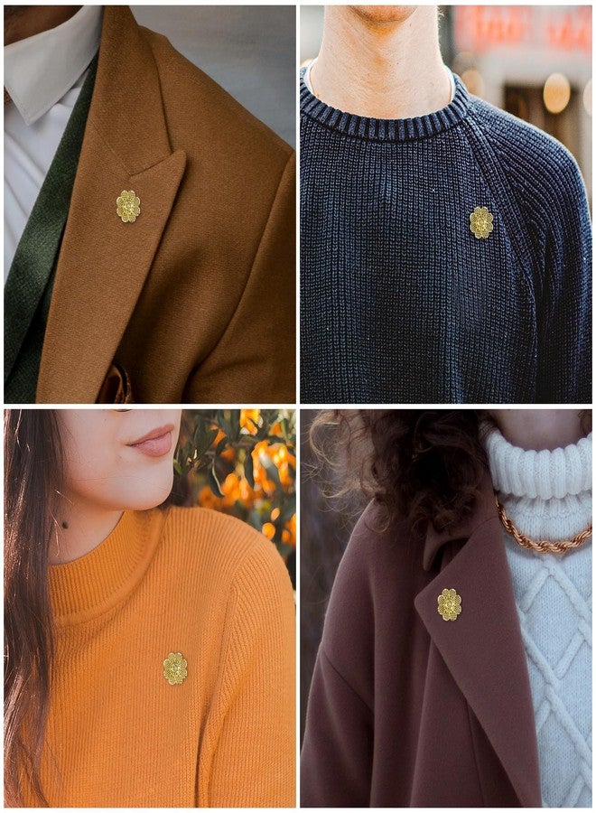 هاوسن دبابيس بروش ذهبية اللون من هاوسون، دبابيس بروش على شكل زهور للنساء والرجال، إكسسوارات بدلات للمناسبات الخاصة بالزفاف وأعياد الميلاد والذكرى السنوية وعيد الأب - Image 2