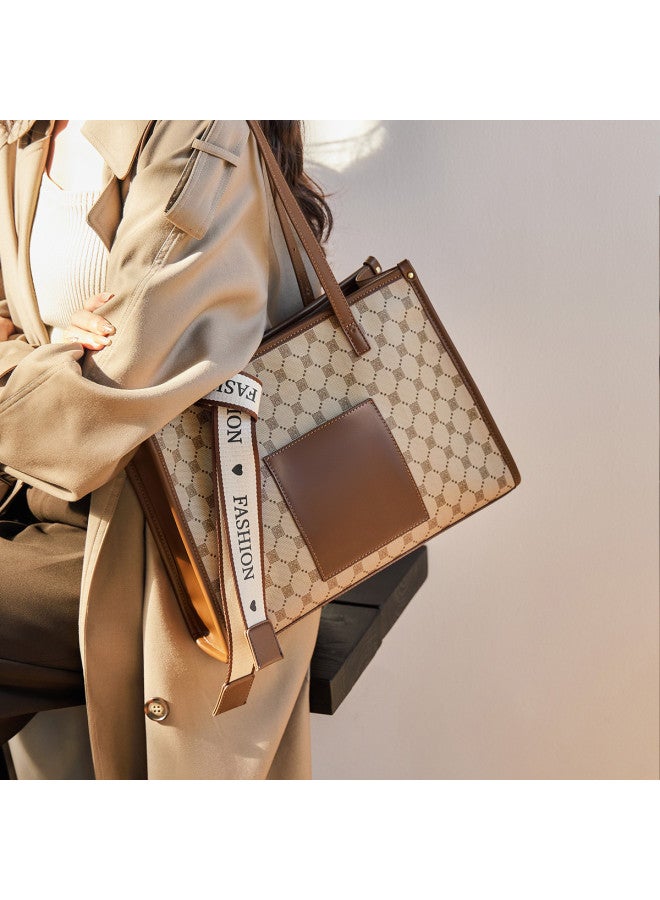 15MINS New Women's Tote Bag - Monogram Commuter Large Shoulder Bag & Handbag - Image 4