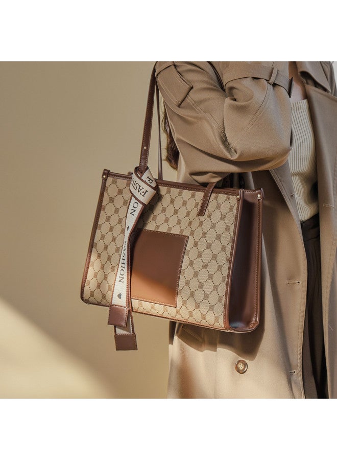 15MINS New Women's Tote Bag - Monogram Commuter Large Shoulder Bag & Handbag - Image 2