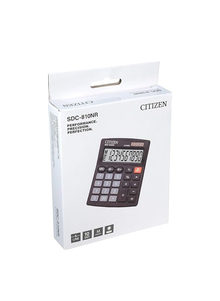 Citizen calculator SDC810NR 10 Digits Black Office Desktop Dual Power Solar Battery - Image 2
