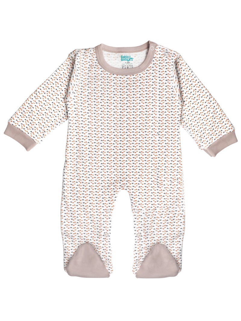 بابيز_بيسك بيبيز بيسك مجموعة هدايا مكونة من 5 قطع قطنية 100٪ للجنسين تشمل السالوبيت ، والرمبر ، والقفازات ، والقبعة ، والبيجامة/البذلة. - Image 2