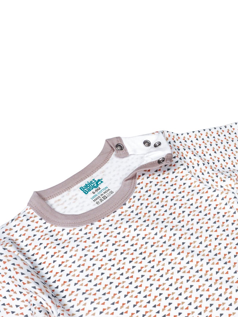 بابيز_بيسك بيبيز بيسك مجموعة هدايا مكونة من 5 قطع قطنية 100٪ للجنسين تشمل السالوبيت ، والرمبر ، والقفازات ، والقبعة ، والبيجامة/البذلة. - Image 5