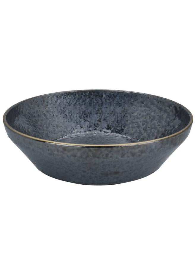 Alsaif Porcelain Serving Plate 24 Cm Deep Round Black - Image 1