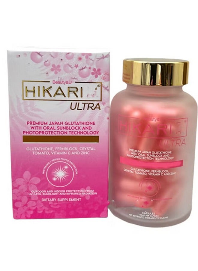 Hikari Hikari Ultra Premium Japanese Glutathione with Oral Sunscreen, 60 Capsules