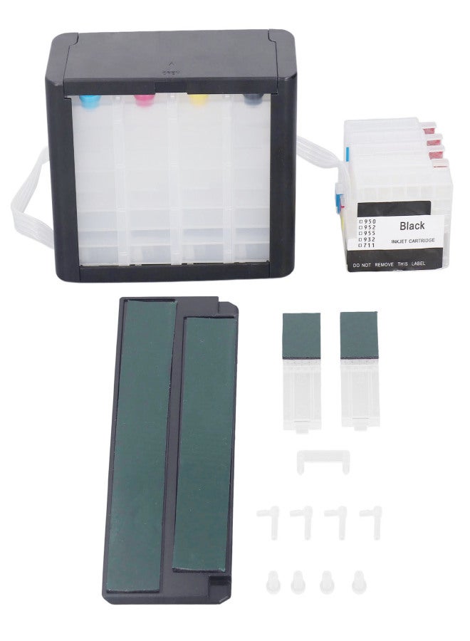 خرطوشة حبر طابعة قابلة لإعادة التعبئة بأربعة ألوان مع شريحة دائمة، مانعة للتسرب، توفر إمدادًا مستمرًا للحبر، متوافقة مع طابعة HP 954 - Image 1