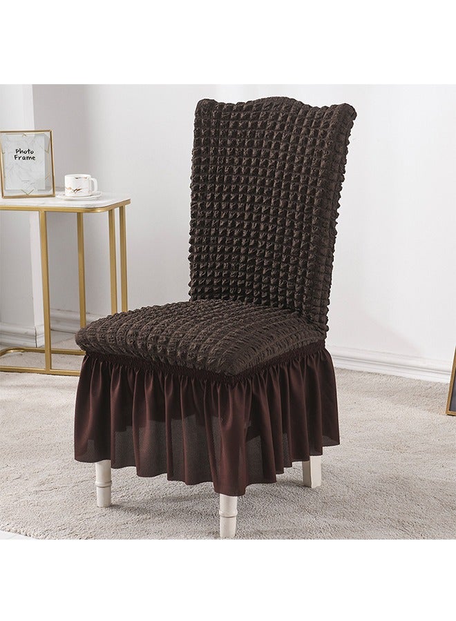 DUNISO 4 PCS Dining Room Chair Covers with Maxi Skirt Elastic Removable Machine Washable Chair Protectors Suitable for Restaurant Banquet Party Home Decoration - Image 3