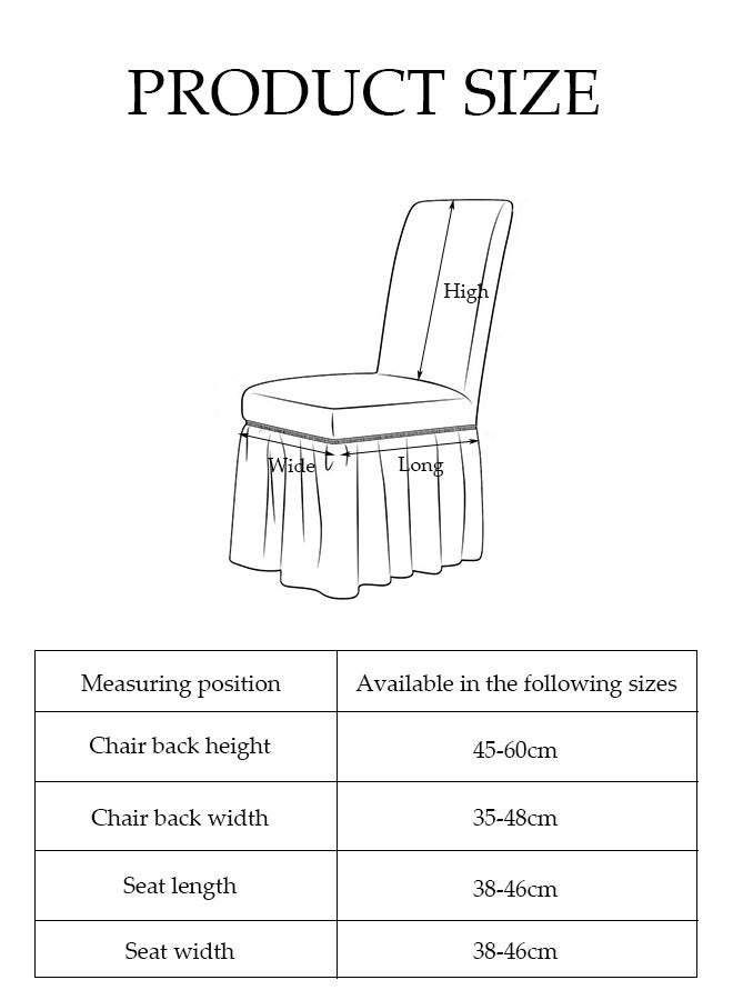DUNISO 4 PCS Dining Room Chair Covers with Maxi Skirt Elastic Removable Machine Washable Chair Protectors Suitable for Restaurant Banquet Party Home Decoration - Image 4