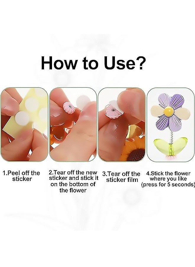 7 Pieces Cute Car Rear view Mirror Accessories Funny Bunny Car Ornament Shaking Spring Sunflower Dashboard Decorations Interior Decor Holiday Gifts for Men Women - Image 5