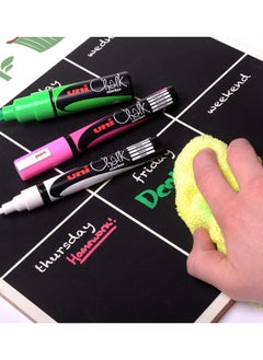 Uni 8-Piece Chalk Markers 8mm Chisel Tip Multicolour For Chalkboards And Glass  - Image 5