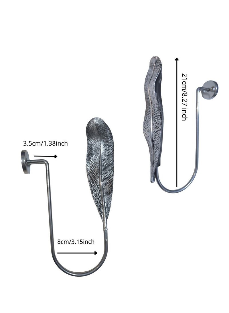 QBAID مساند ستائر عدد 2 – خطافات جدارية لتثبيت الستائر وإضفاء لمسة ديكور أنيقة - Image 3