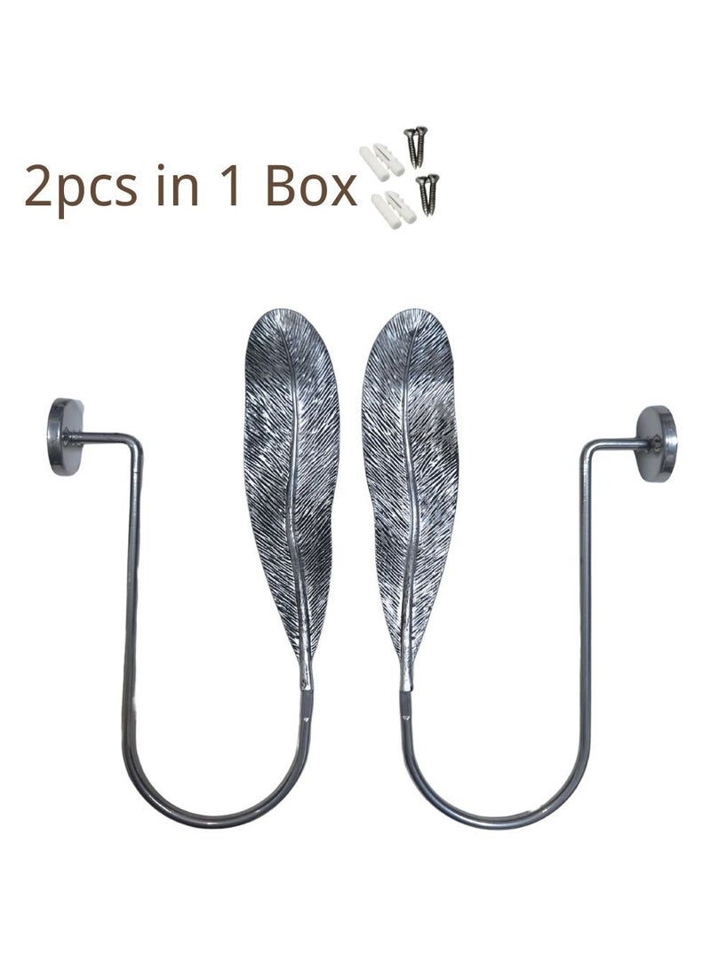 QBAID مساند ستائر عدد 2 – خطافات جدارية لتثبيت الستائر وإضفاء لمسة ديكور أنيقة - Image 4