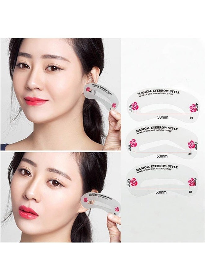 حكمة بيوتي الإستنسل لتشكيل الحاجب المكون من 24 قطعة ، قالب الحاجب القابل لإعادة الاستخدام ، طقم استنسل الاستمالة للحواجب لأدوات DIY تشكيل الحواجب - Image 2