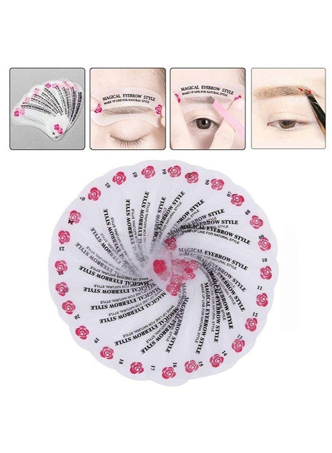 حكمة بيوتي الإستنسل لتشكيل الحاجب المكون من 24 قطعة ، قالب الحاجب القابل لإعادة الاستخدام ، طقم استنسل الاستمالة للحواجب لأدوات DIY تشكيل الحواجب - Image 5