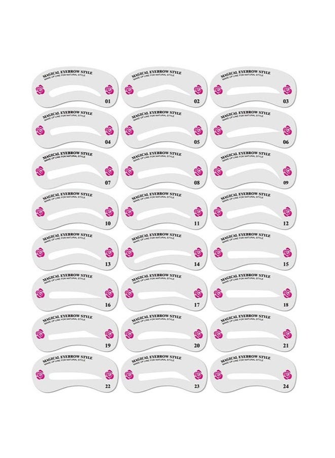 حكمة بيوتي الإستنسل لتشكيل الحاجب المكون من 24 قطعة ، قالب الحاجب القابل لإعادة الاستخدام ، طقم استنسل الاستمالة للحواجب لأدوات DIY تشكيل الحواجب - Image 3
