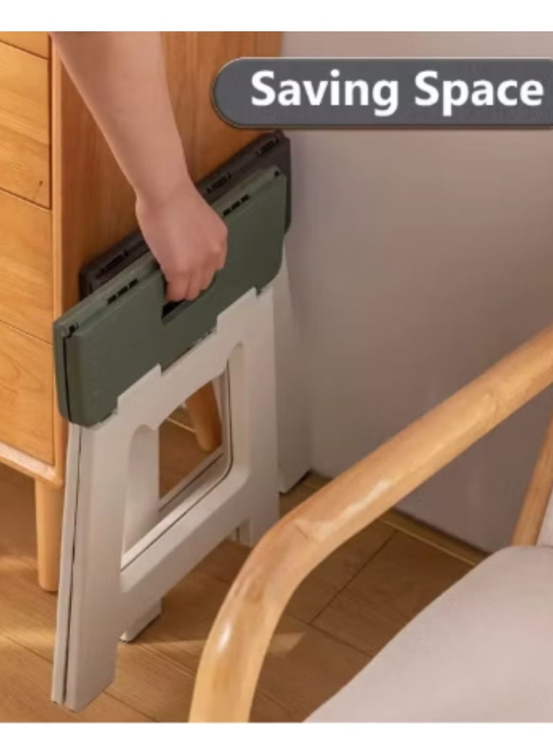 دا ارتفول بليند كرسي متدرج قابل للطي ومتين، 13.4 بوصة 34 سم، كرسي محمول غير قابل للانزلاق للبالغين والأطفال، تصميم صغير وخفيف الوزن وموفر للمساحة، يدعم 300 رطل - Image 5