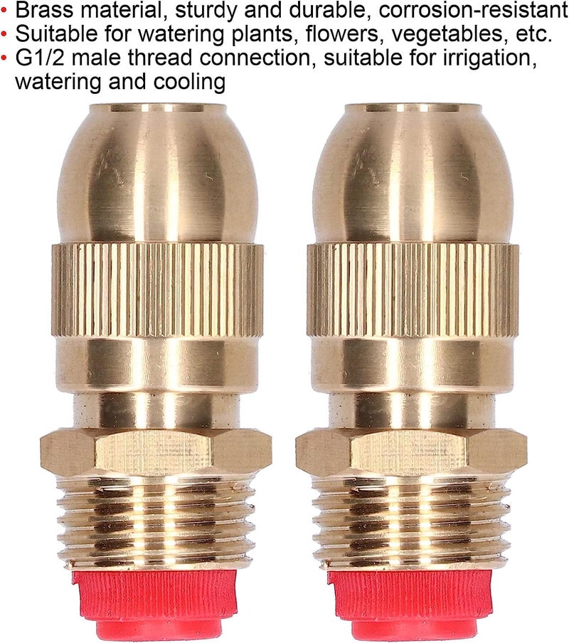 APPSTER 1pc Adjustable Brass Sprayer Mist Sprinkler Nozzle Drip Irrigation Jet Spray Misting Head 1/2" Male Thread for Watering Garden Lawn Atomizing Fogger System - Image 5