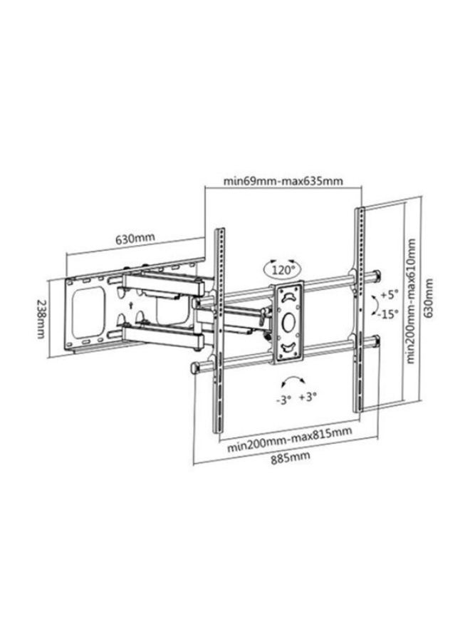 Skilltech Full-Motion Swivel TV Wall Mount Black for 50 to 60-inch TV, Black  - Image 2