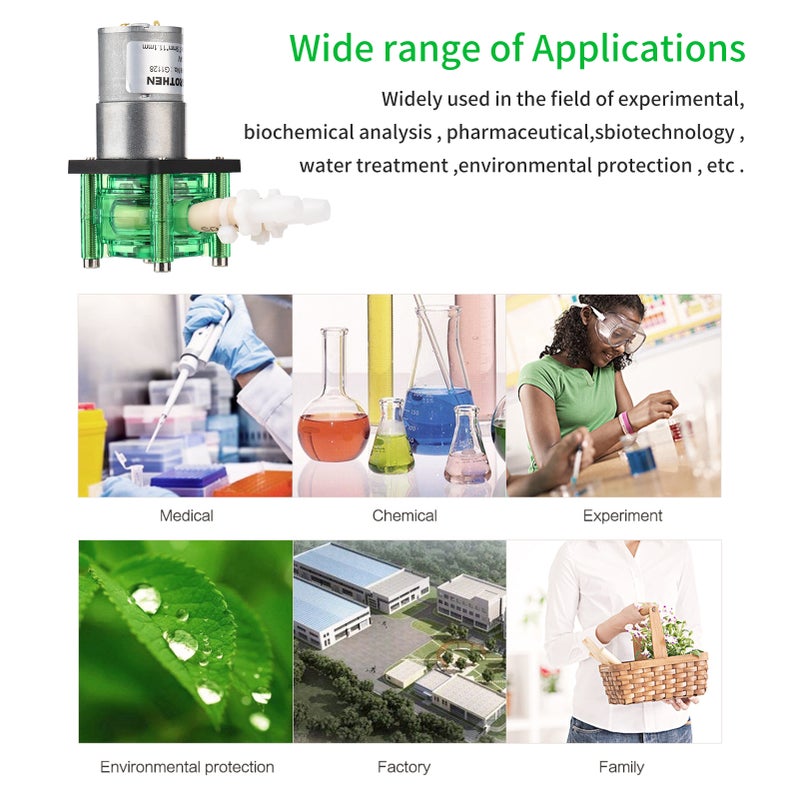 Peristaltic Pump: DC12V 1700mL/min 300 RPM - Valve-free Seal-free Self-priming Design - Vacuum Pump for Lab Experiments, Medical Research, Home Use - Image 3
