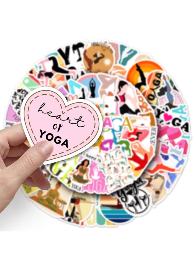 Yoga Stickers 50 Pcs Waterproof Cartoon Yoga Sports Sticker for Laptop Water Bottles Skateboard Computer Notebook Scrapbook Phone Bumper Car Vinyl Funny Decal Gifts for Girls Teens Adult - Image 5