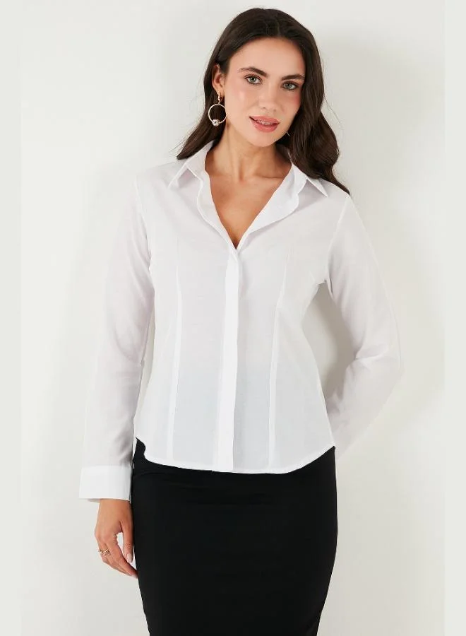 ليلا Lela Cotton Slim Fit Classic Collar Shirt Women's SHIRT 6777423