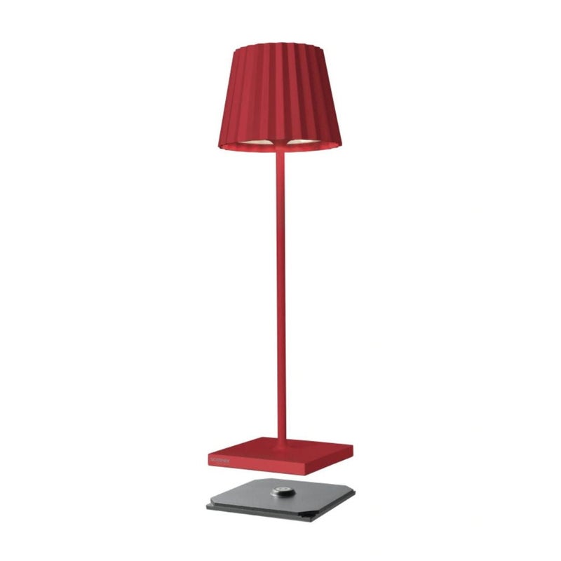 Sompex Troll 2.0 LED Table Lamp | IP54 (splash and dust proof) | 2 warm white light colours | Stepless touch dimmer | Wireless Indoor & Outdoor | Aluminium | Brightness memory | H 38 cm - Red - Image 3
