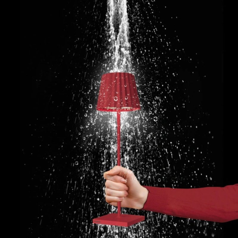 Sompex Troll 2.0 LED Table Lamp | IP54 (splash and dust proof) | 2 warm white light colours | Stepless touch dimmer | Wireless Indoor & Outdoor | Aluminium | Brightness memory | H 38 cm - Red - Image 2